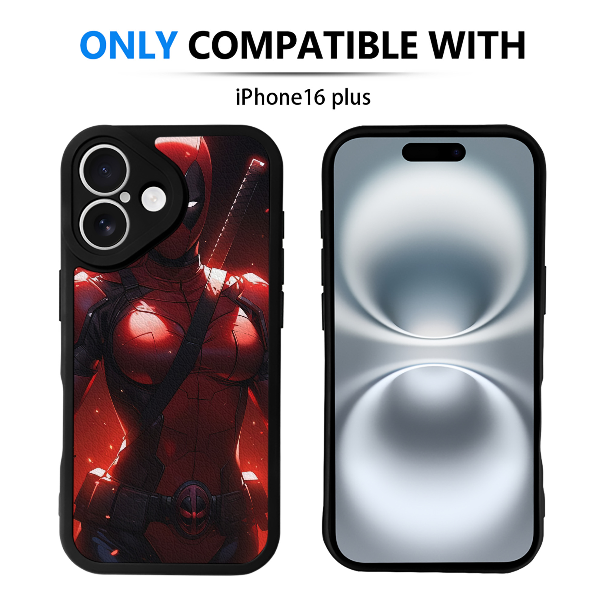 （画像用） Deadpool デッドプール 【iPhone 16シリーズ対応】シリコンスマホケース（レザー調） 材質：シリコン